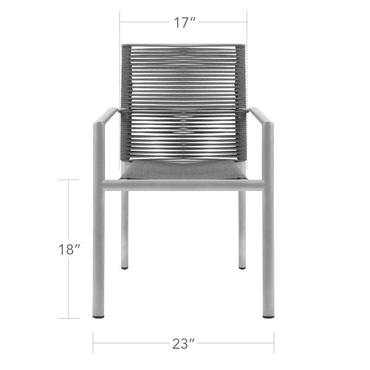 DecoScape Avalon Aluminum Rope Dining Arm Chair