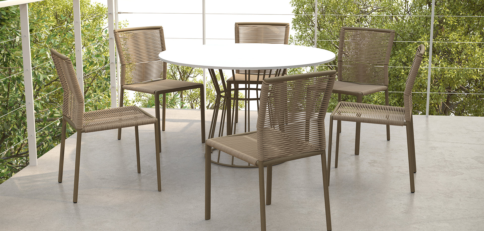 DecoScape Avalon Aluminum Rope Dining Side Chair