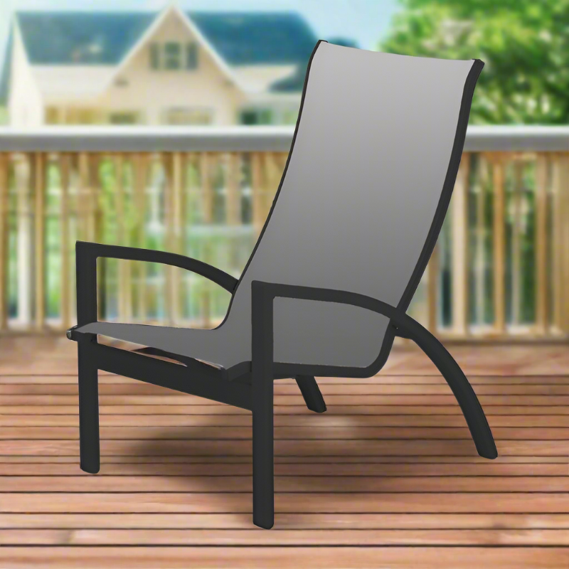 Telescope Casual Kendall Sling Aluminum Outdoor Stacking Chat Height Chair
