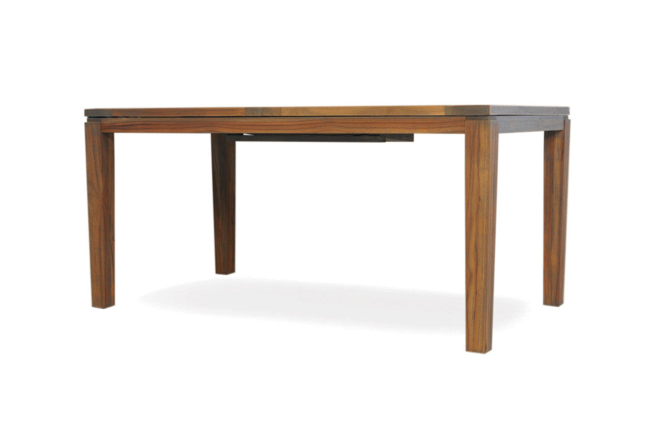 Lloyd Flanders Teak 63-84" Butterfly Leaf Umbrella Dining Table