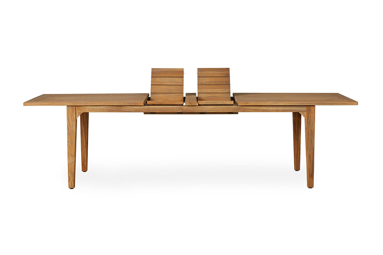 Lloyd Flanders Teak 86-110" Double Butterfly Leaf Umbrella Table