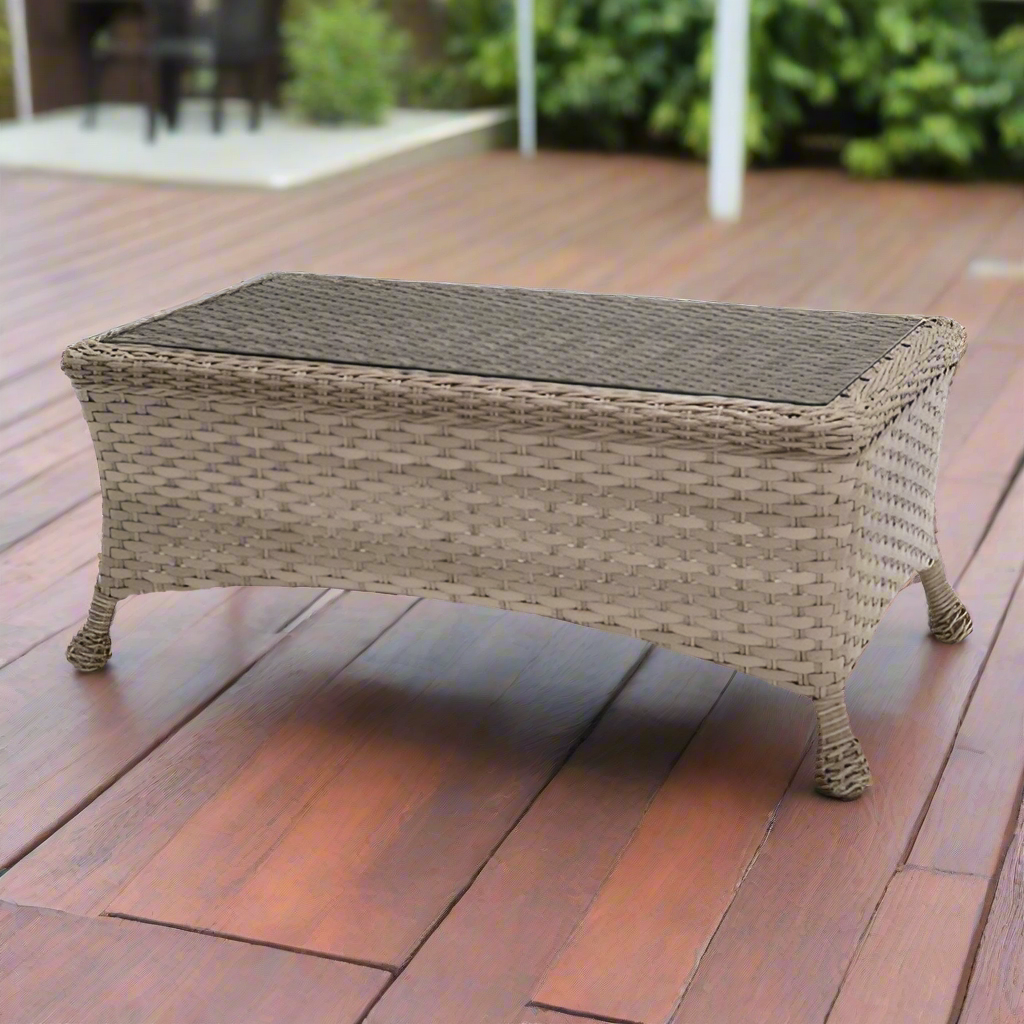 Forever Patio Sorrento Rectangle Coffee Table with Glass by NorthCape International