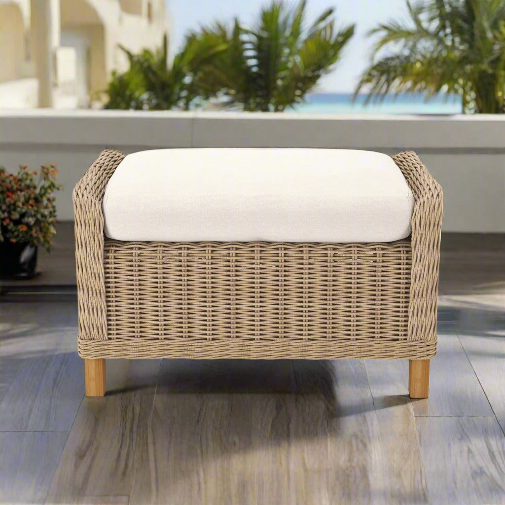 Forever Patio Carlisle Wicker Ottoman