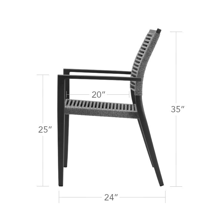 DecoScape Chloe Rope Stackable Dining Arm Chair