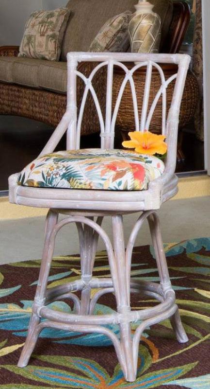 Alexander & Sheridan Cuba Rattan Indoor 24" Armless Bar stool