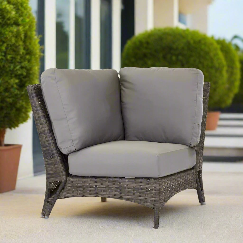 South Sea Rattan Panama Wicker Square Corner Sectional Chair