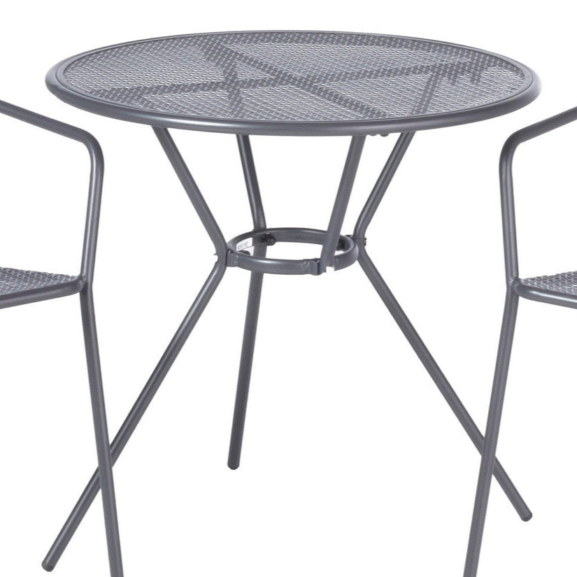 Alfresco Home Martini 3 Piece Bistro Set w/ 27.5" Round Bistro Table - Pencil Point Finish