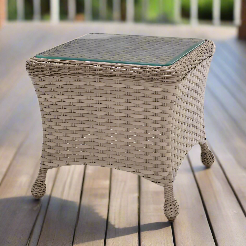 Forever Patio Sorrento Square End Table with Glass by NorthCape International