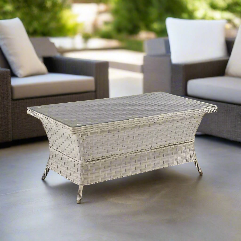 South Sea Rattan Mayfair Coffee Table with Glass Top