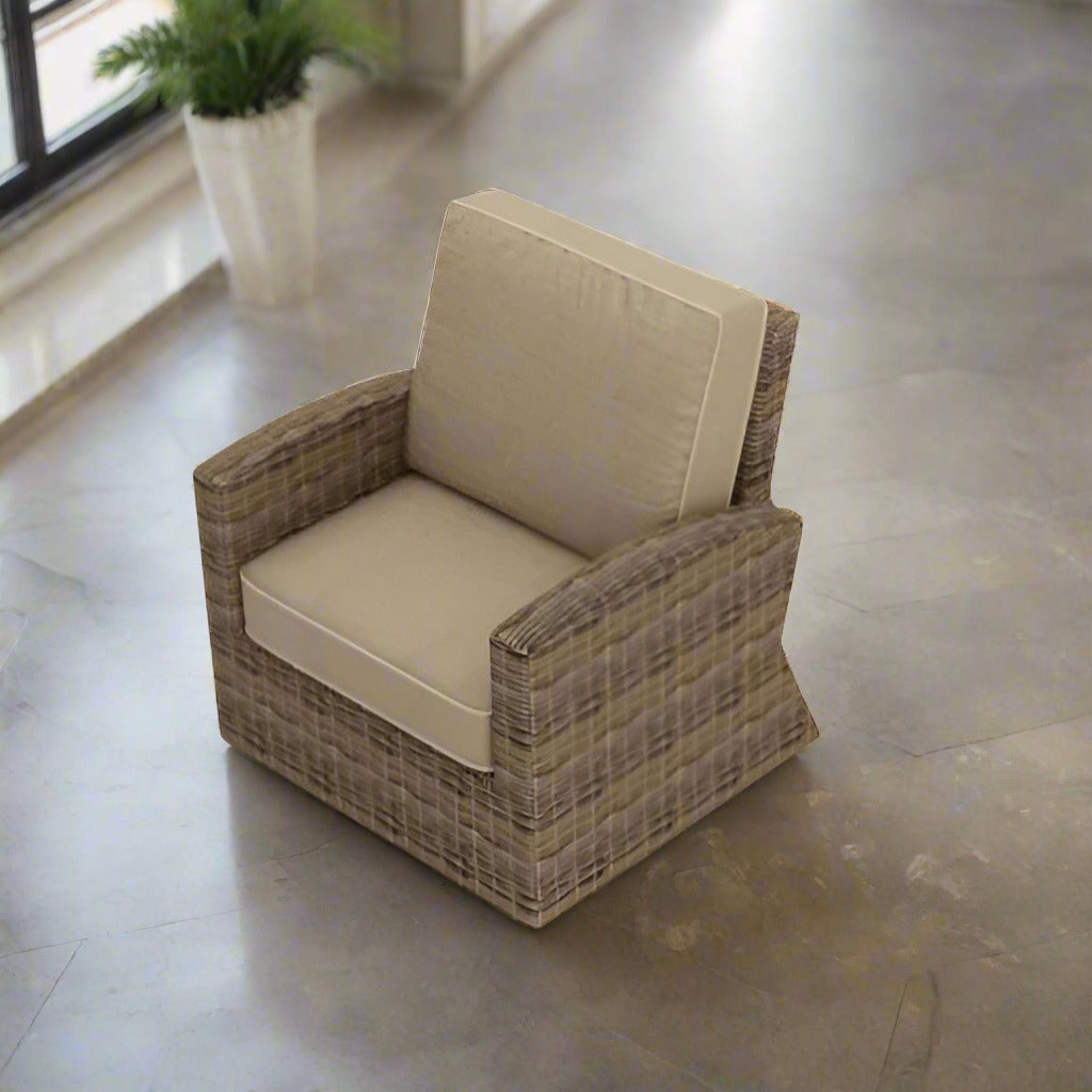 Forever Patio Cypress Wicker Swivel Glider Club Chair