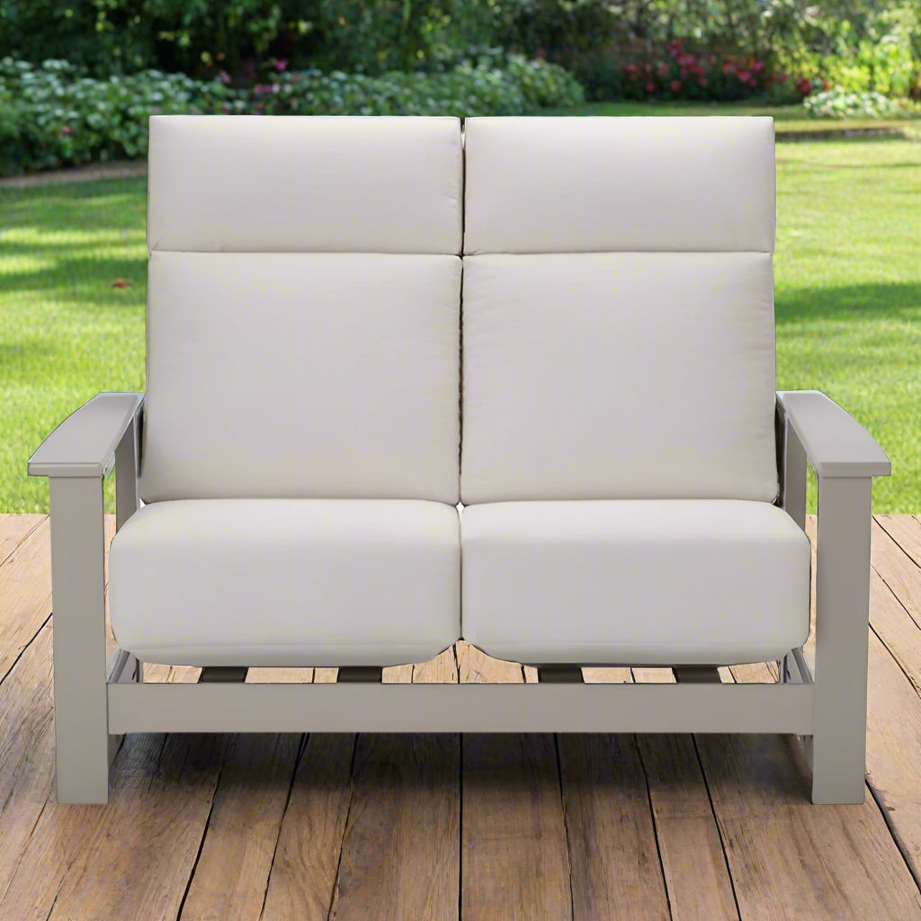 Telescope Casual Leeward MGP Cushion Outdoor Supreme Hidden Motion Loveseat with MGP Arms