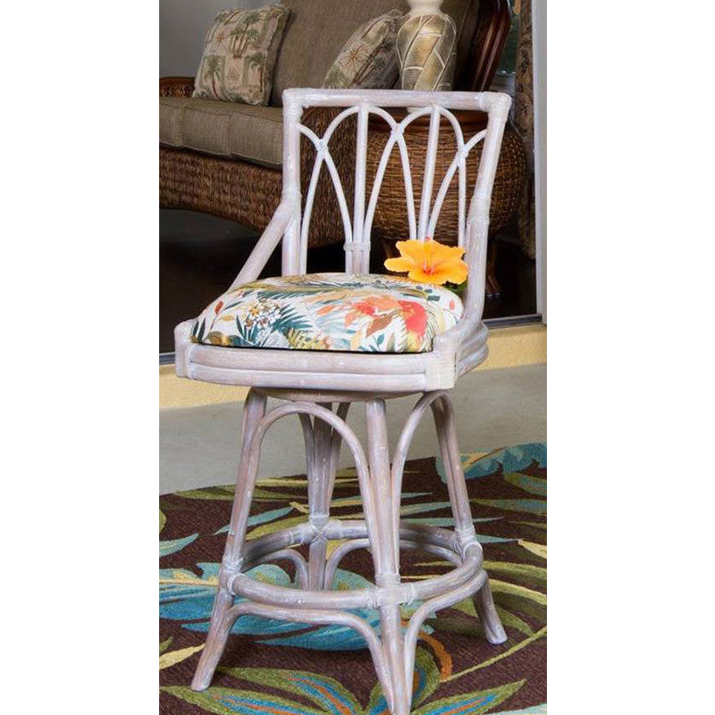 Alexander & Sheridan Cuba Rattan Indoor 24" Armless Bar stool
