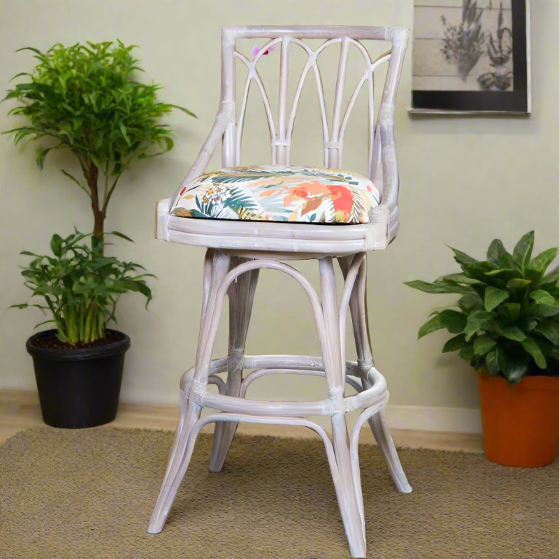 Alexander & Sheridan Cuba Rattan Indoor 30" Armless Bar stool