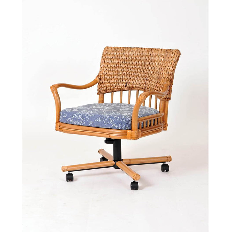 Alexander & Sheridan Key Largo Rattan Indoor Tilt Swivel Caster Dining Chair