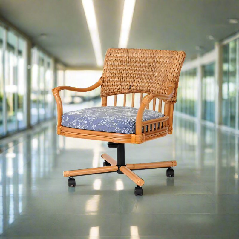 Alexander & Sheridan Key Largo Rattan Indoor Tilt Swivel Caster Dining Chair