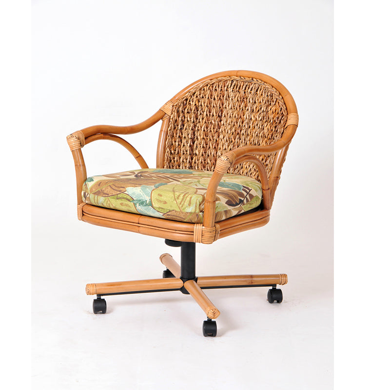 Alexander & Sheridan Panama Rattan Indoor Tilt Swivel Caster Dining Chair