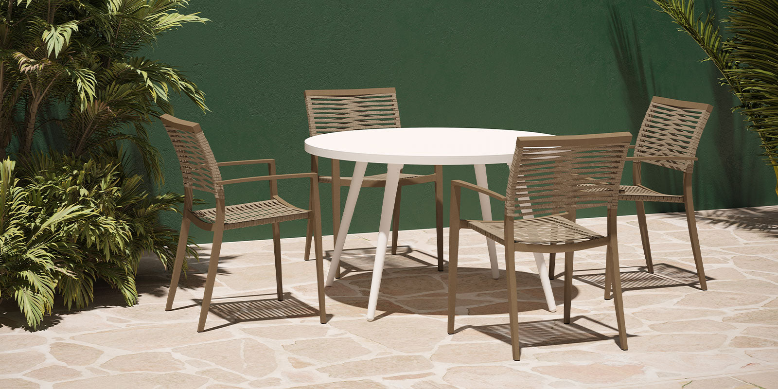 DecoScape Chloe Rope Stackable Dining Arm Chair