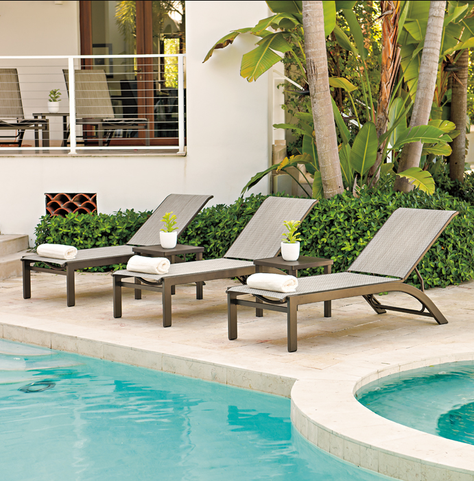 Telescope Casual Kendall Sling Stacking Armless Chaise