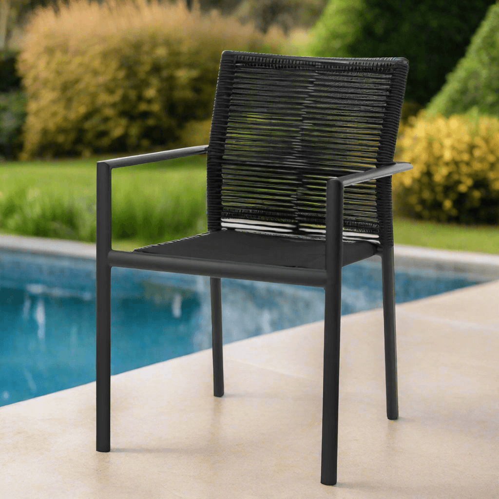 DecoScape Avalon Aluminum Rope Dining Arm Chair