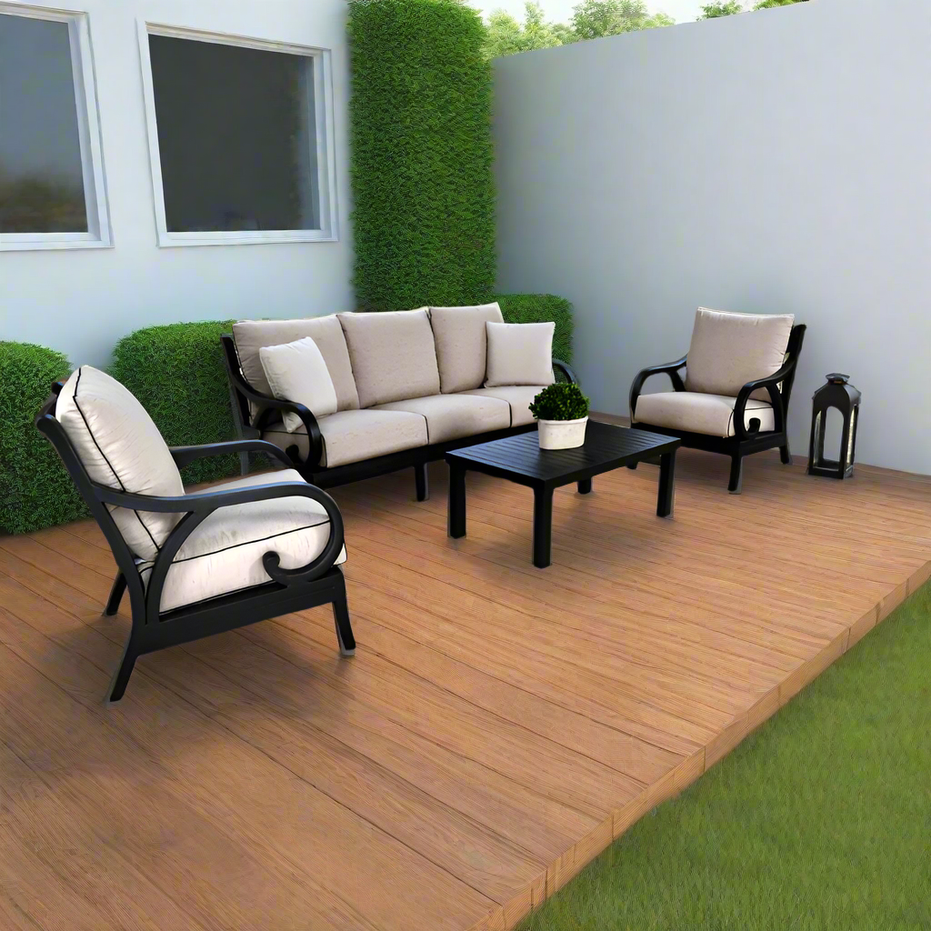Sunset West Monterey Sofa With Club Chairs And Coffee Table