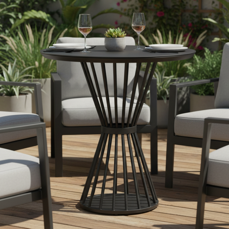 Lloyd Flanders Escape Aluminum 36" Round Bar Table