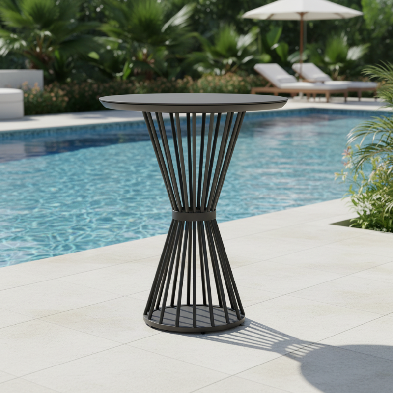 Lloyd Flanders Escape Aluminum 36" Round Bar Table