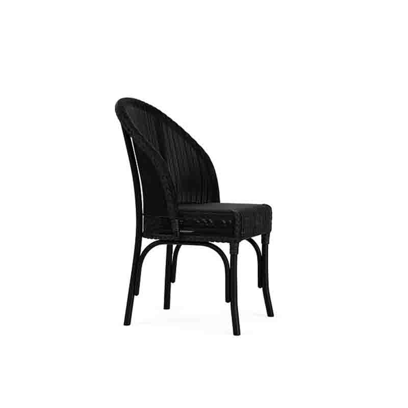 Black wicker chair on a white background