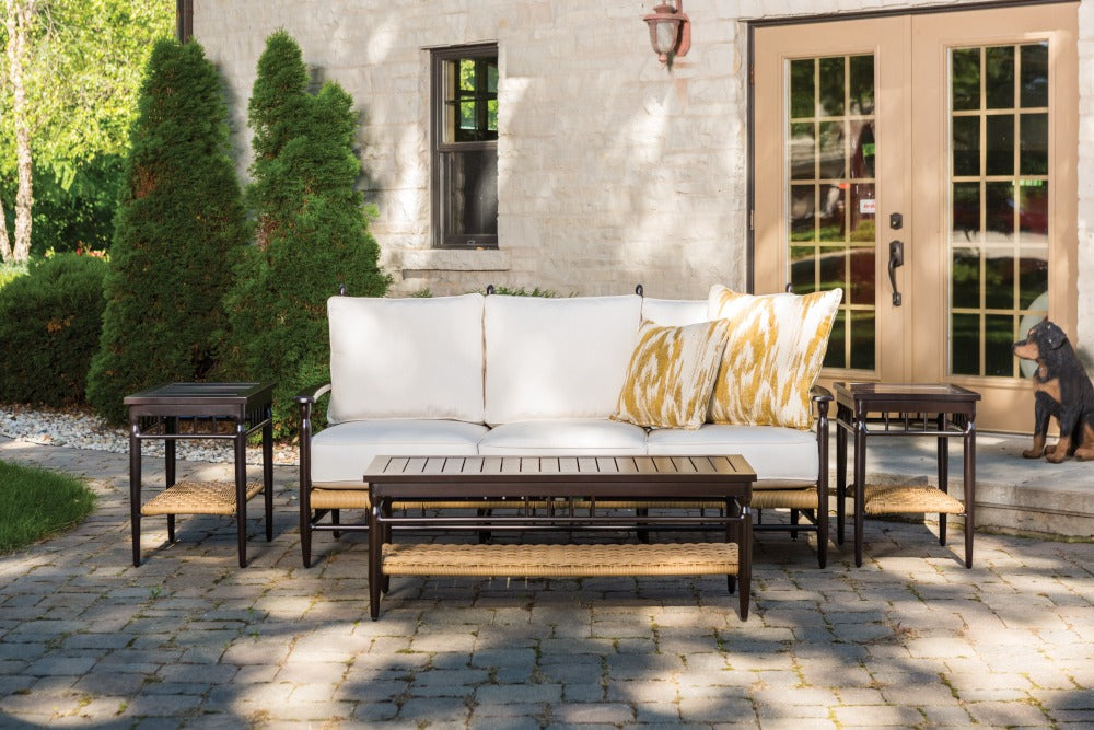 Lloyd Flanders Low Country Woven Vinyl 49" Rectangle Cocktail Table
