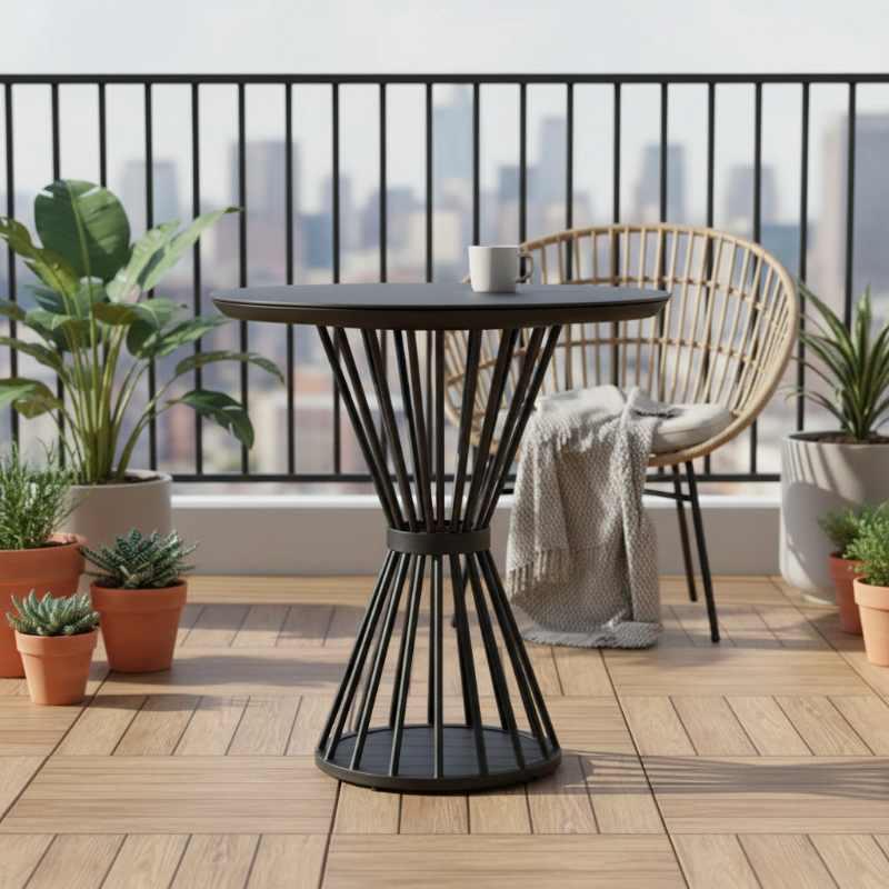 Lloyd Flanders Escape Aluminum 36" Round Balcony Table