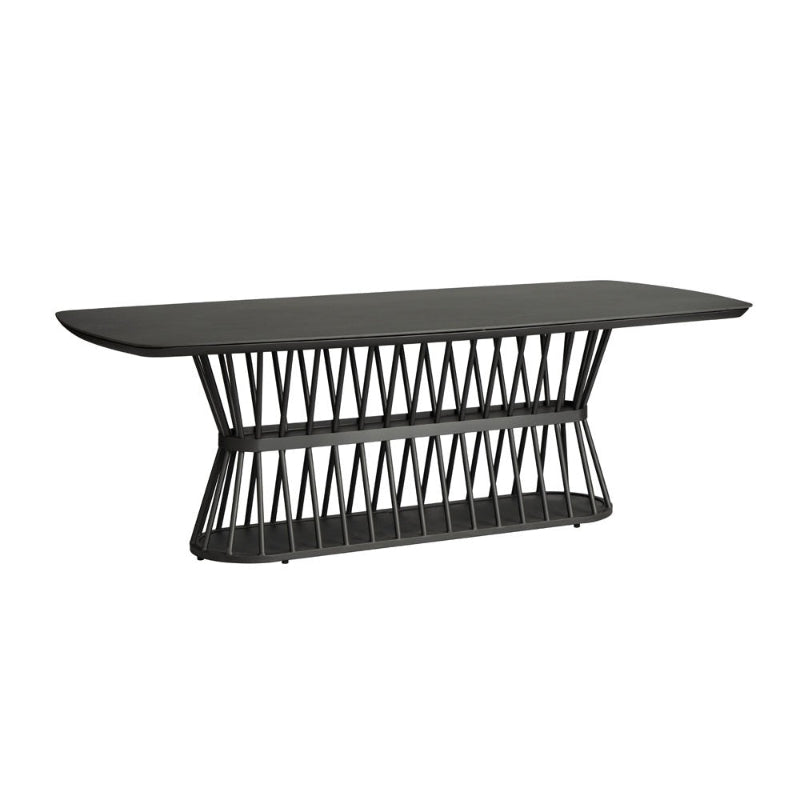 Lloyd Flanders Escape Aluminum 86.5" Boat Shaped Dining Table