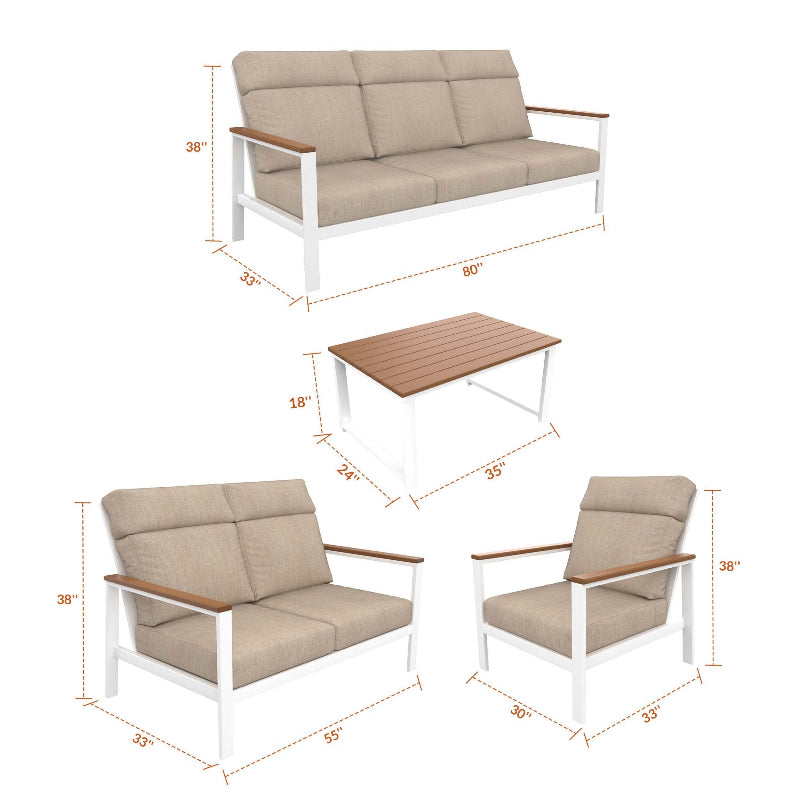 NorthCape International Ashford 4-Piece Lounge Patio Set