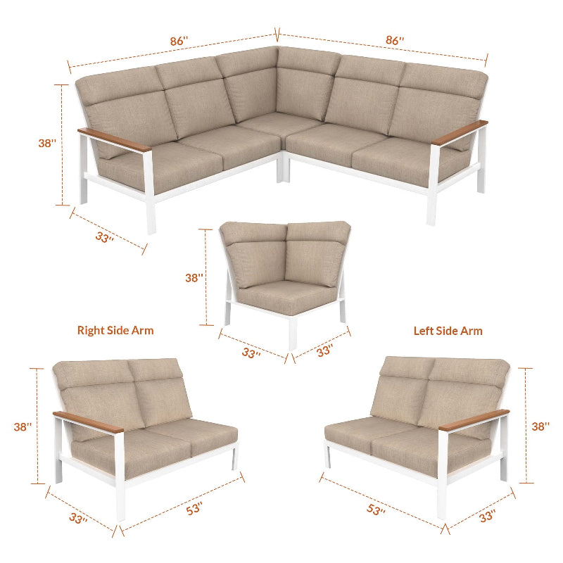 NorthCape International Ashford Patio 3-Piece Sectional Set