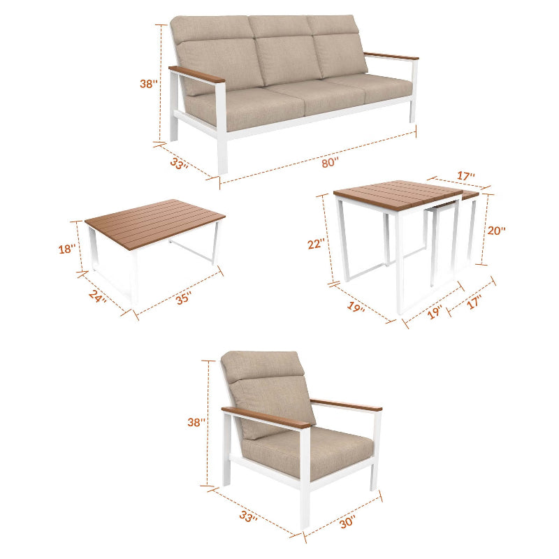 NorthCape International Ashford 6-Piece Seating Patio Set