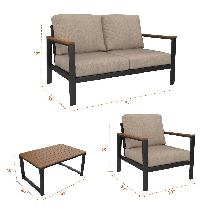 Forever Patio Hanover 4-Piece Conversation Patio Set