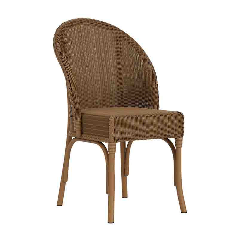 Brown wicker chair on a white background
