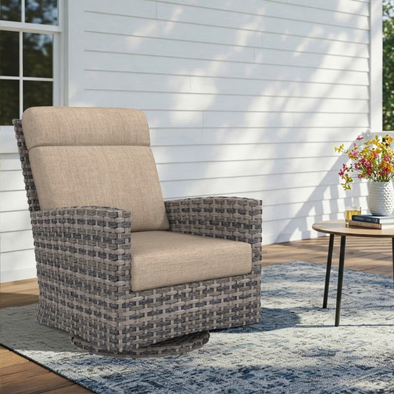 Forever Patio Cavalier Wicker High Back Swivel Rocking Chair