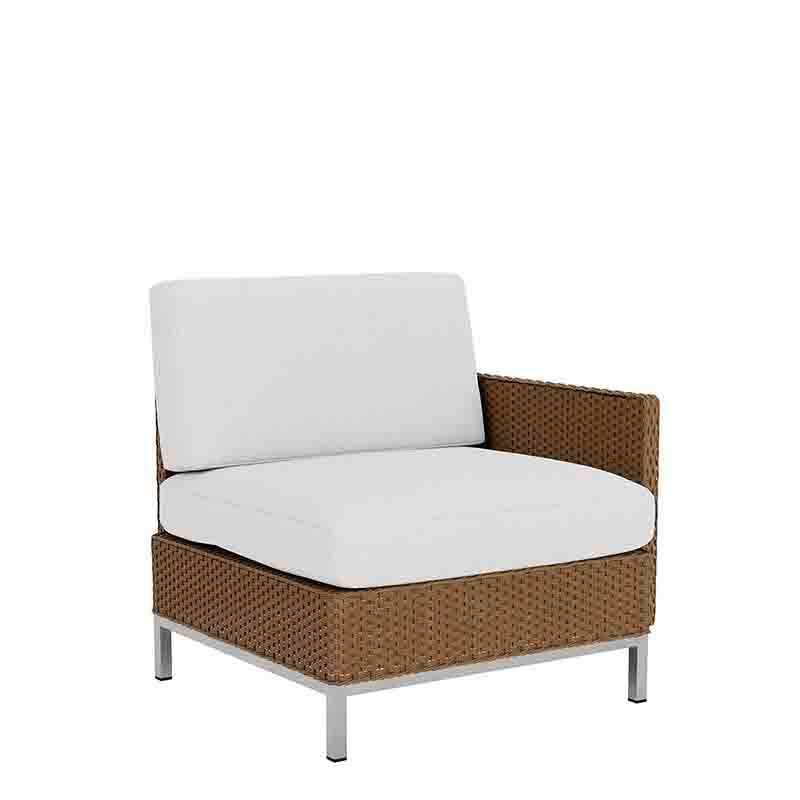Lloyd Flanders Elements Wicker Left Arm Lounge Chair With Loom Arm and Back