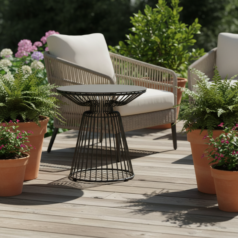 Lloyd Flanders Escape Aluminum 18" Round End Table