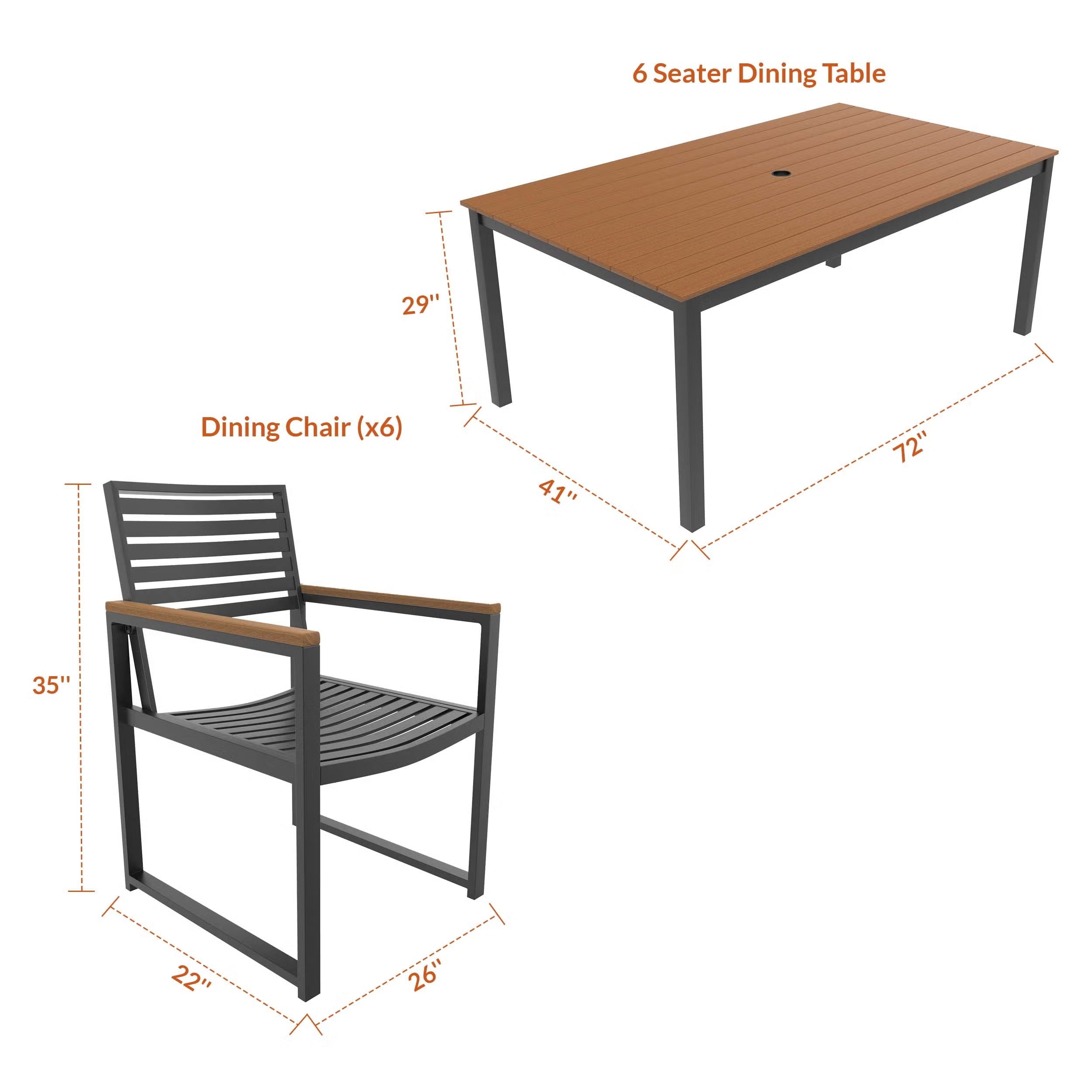 Forever Patio Hanover 6-Seater Patio Dining Set