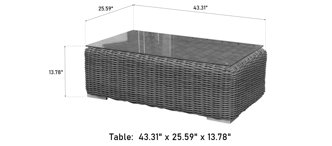 OUTSY Lana table dimensions