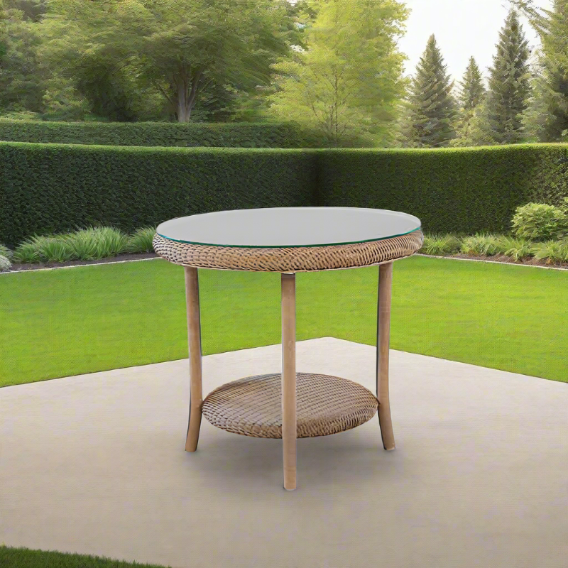 Lloyd Flanders Loom 24" Round End Table