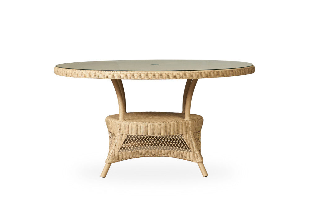 Lloyd Flanders Loom 49" Round Umbrella Dining Table