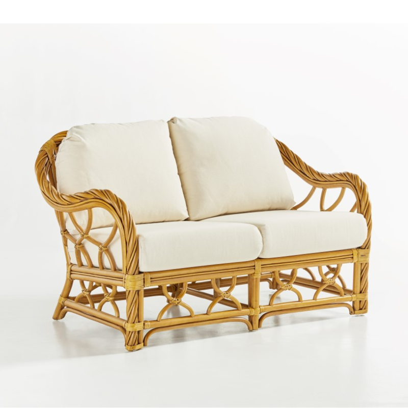 South Sea Rattan New Twist Indoor Loveseat