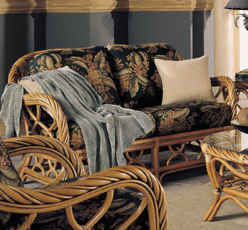 South Sea Rattan New Twist Indoor Loveseat