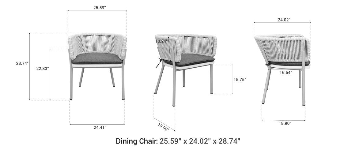 Melina  chair dimensions