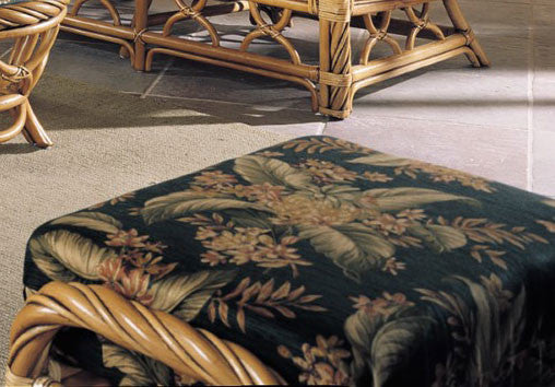 South Sea Rattan New Twist Indoor Ottoman