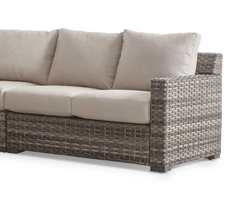 South Sea Rattan New Java Wicker Right Arm Facing Outdoor Loveseat