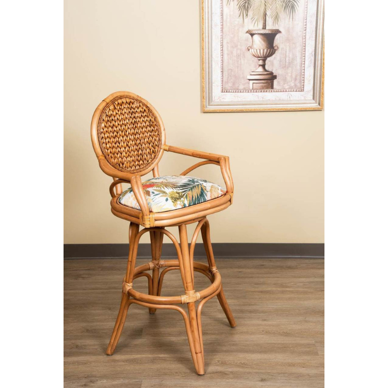 Alexander & Sheridan Bahama 30"Rattan Indoor Bar Stool