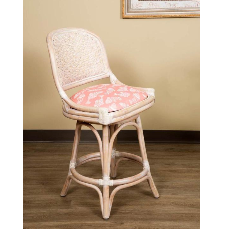 Alexander & Sheridan Cayman 24" Rattan Indoor Armless Bar Stool