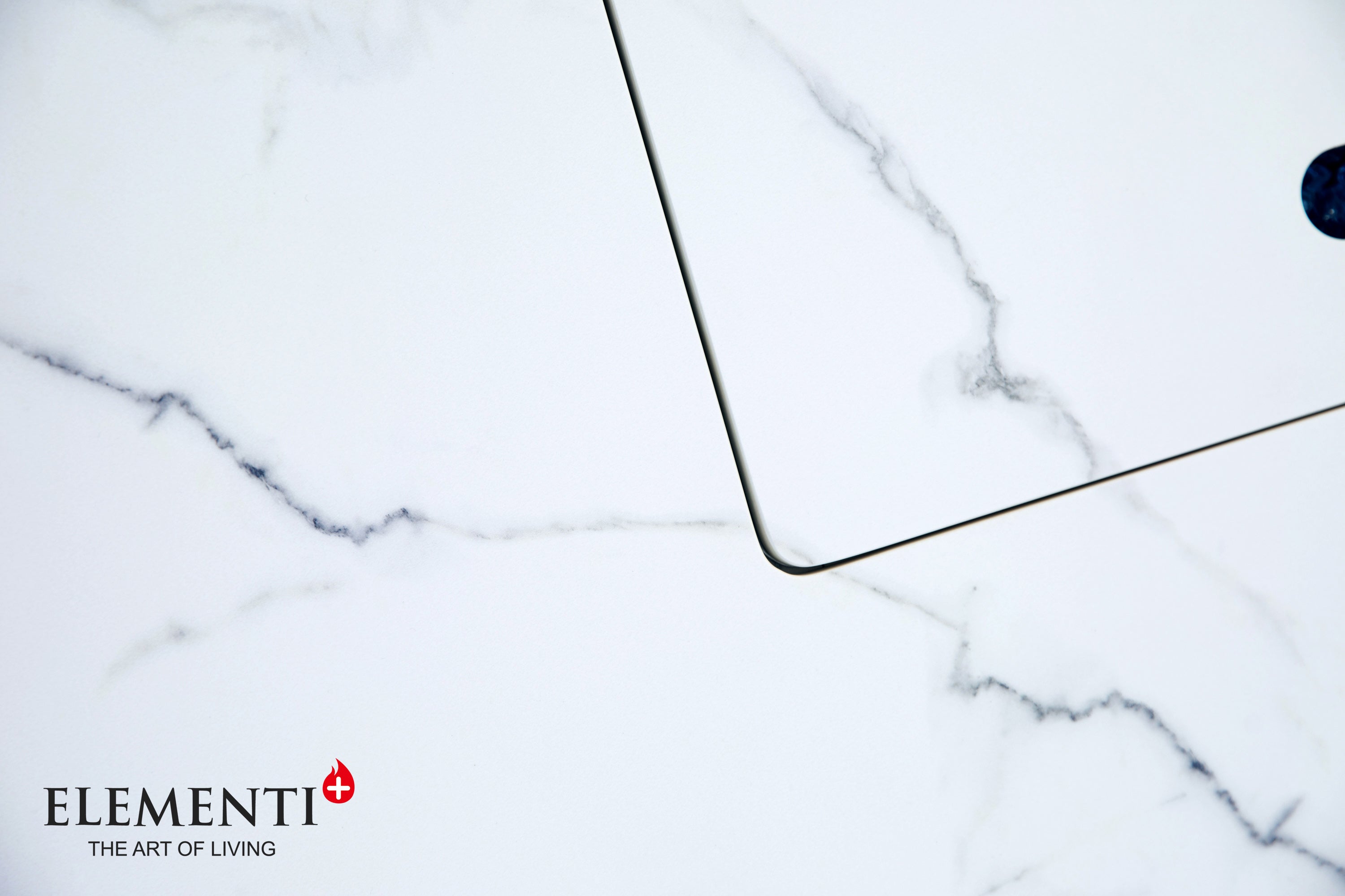 Elementi Plus Bianco Marble Porcelain Fire Table